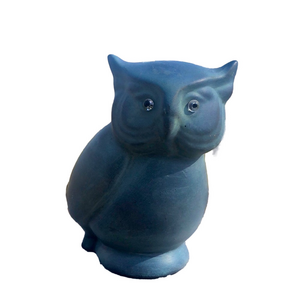 OWL Ceramic Teal Bluish Green color 5 1/2” high